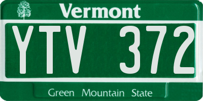 VT license plate YTV372