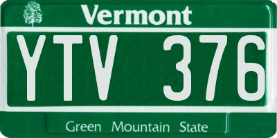 VT license plate YTV376