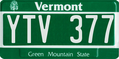 VT license plate YTV377