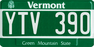 VT license plate YTV390