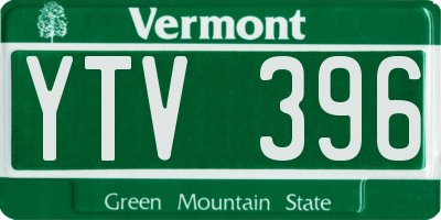 VT license plate YTV396