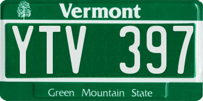 VT license plate YTV397