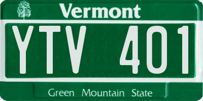 VT license plate YTV401