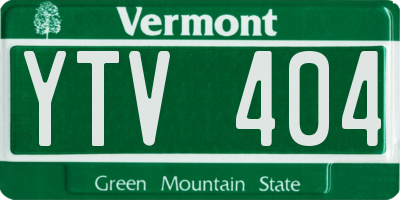 VT license plate YTV404