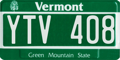 VT license plate YTV408