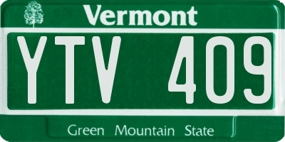 VT license plate YTV409
