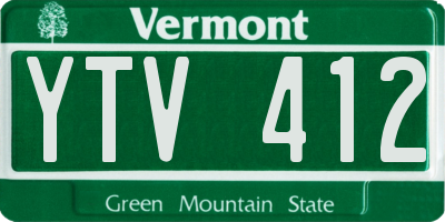 VT license plate YTV412