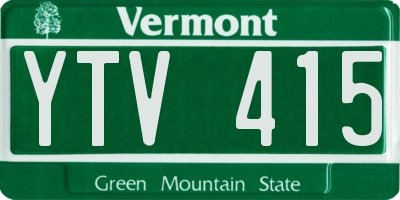 VT license plate YTV415