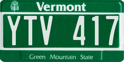 VT license plate YTV417
