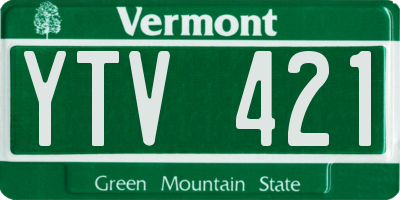 VT license plate YTV421