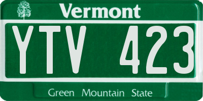 VT license plate YTV423