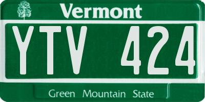 VT license plate YTV424