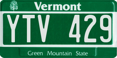 VT license plate YTV429