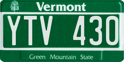 VT license plate YTV430