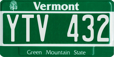 VT license plate YTV432