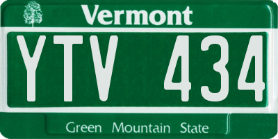 VT license plate YTV434