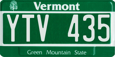 VT license plate YTV435