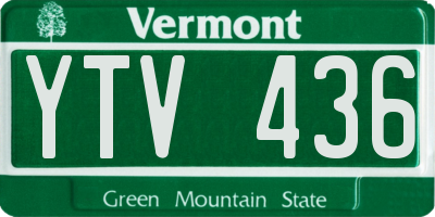 VT license plate YTV436