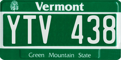 VT license plate YTV438