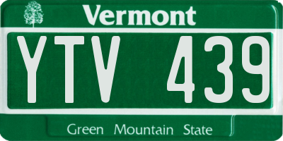 VT license plate YTV439