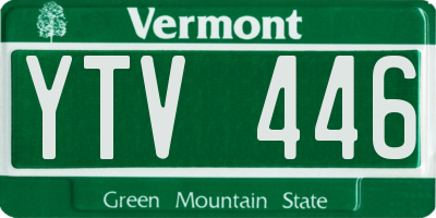 VT license plate YTV446