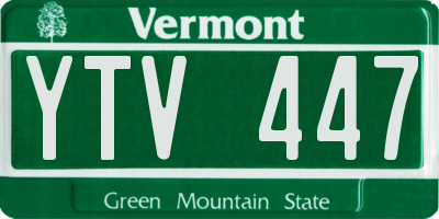 VT license plate YTV447