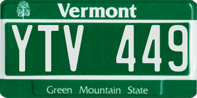 VT license plate YTV449