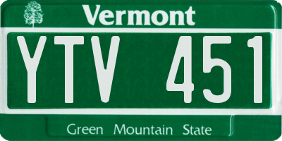 VT license plate YTV451