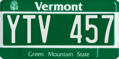 VT license plate YTV457