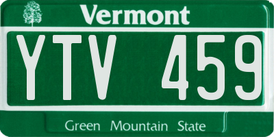 VT license plate YTV459