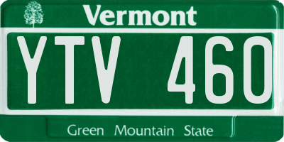 VT license plate YTV460