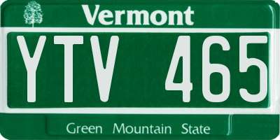 VT license plate YTV465