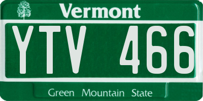 VT license plate YTV466