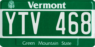 VT license plate YTV468