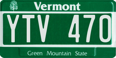VT license plate YTV470