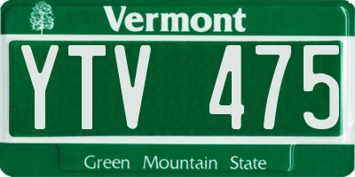 VT license plate YTV475