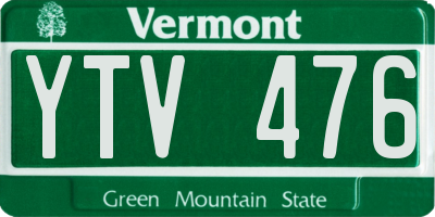VT license plate YTV476