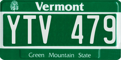 VT license plate YTV479