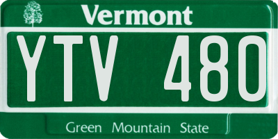 VT license plate YTV480