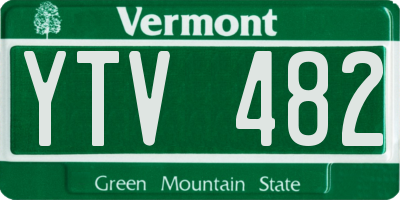 VT license plate YTV482