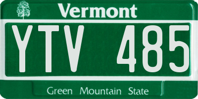 VT license plate YTV485