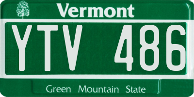VT license plate YTV486