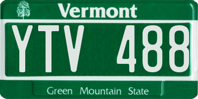 VT license plate YTV488