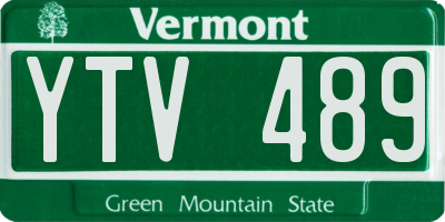 VT license plate YTV489