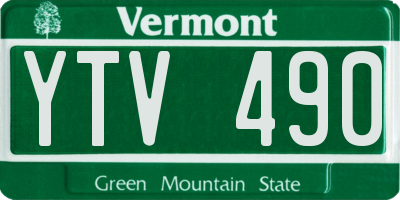 VT license plate YTV490