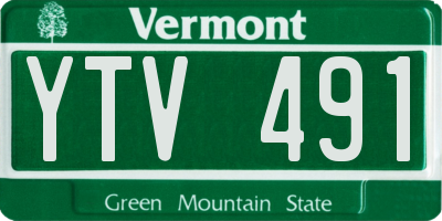 VT license plate YTV491