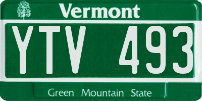 VT license plate YTV493