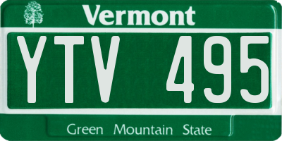 VT license plate YTV495