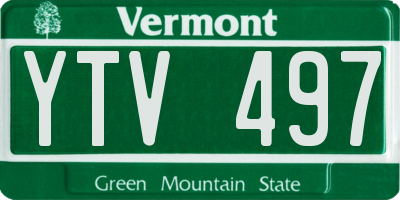 VT license plate YTV497