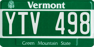 VT license plate YTV498